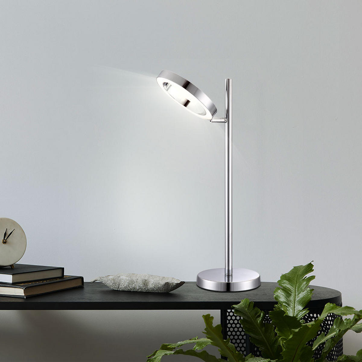 LED TISCHLEUCHTE ORELL Chrom Silber - Silberfarben, Metall (27/16/52cm) - Globo Lighting