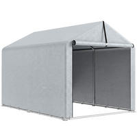 GARAGENZELT PE Galvanisierter Stahl Hellgrau - Hellgrau, Kunststoff (162/163/221.5cm) - Outsunny