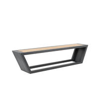 SITZGARNITUR KOBON - Farbe: Anthrazit, Ausführung: 1 x Bank - Anthrazit/Braun, Holz/Metall (194.5/40/46cm) - Home Deluxe