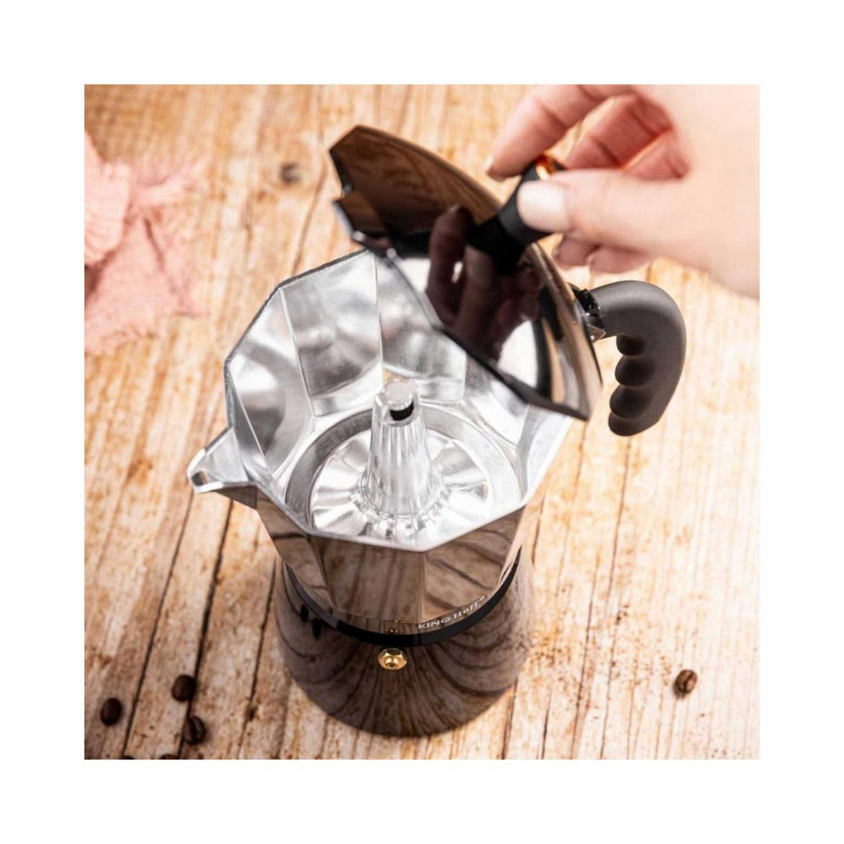 ESPRESSOKOCHER Schwarz 11/18.5/22 cm KH1884 - Schwarz, Metall (18.5/22/11cm) - Kinghoff 