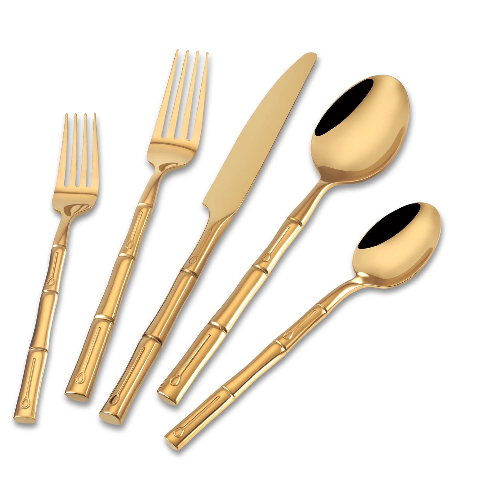 BESTECK Set 12 Teilig Edelstahl Besteckset Essbesteck für Haus Küche Restaurant - Goldfarben, Metall