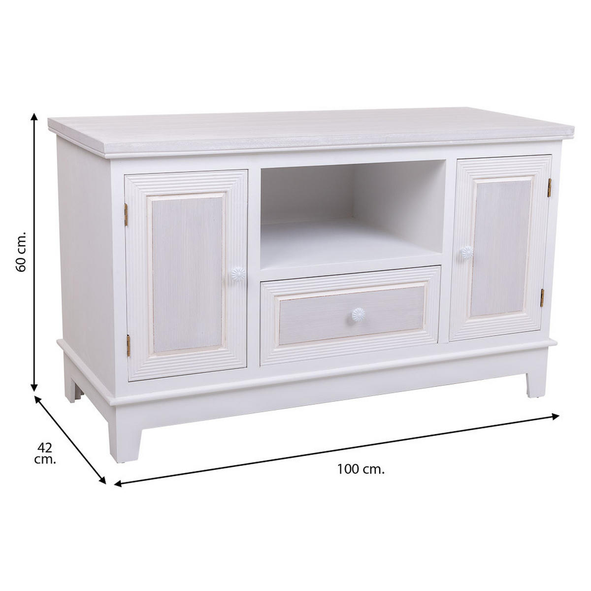 UNTERSCHRANK 100x42x60 cm - Weiß, Holzwerkstoff (100/60/42cm) - Wanderlust