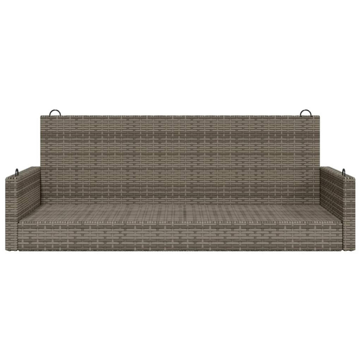 HÄNGEBANK Grau 119x56x48 cm Poly Rattan - Grau, Kunststoff (119/48/56cm) - furnicato