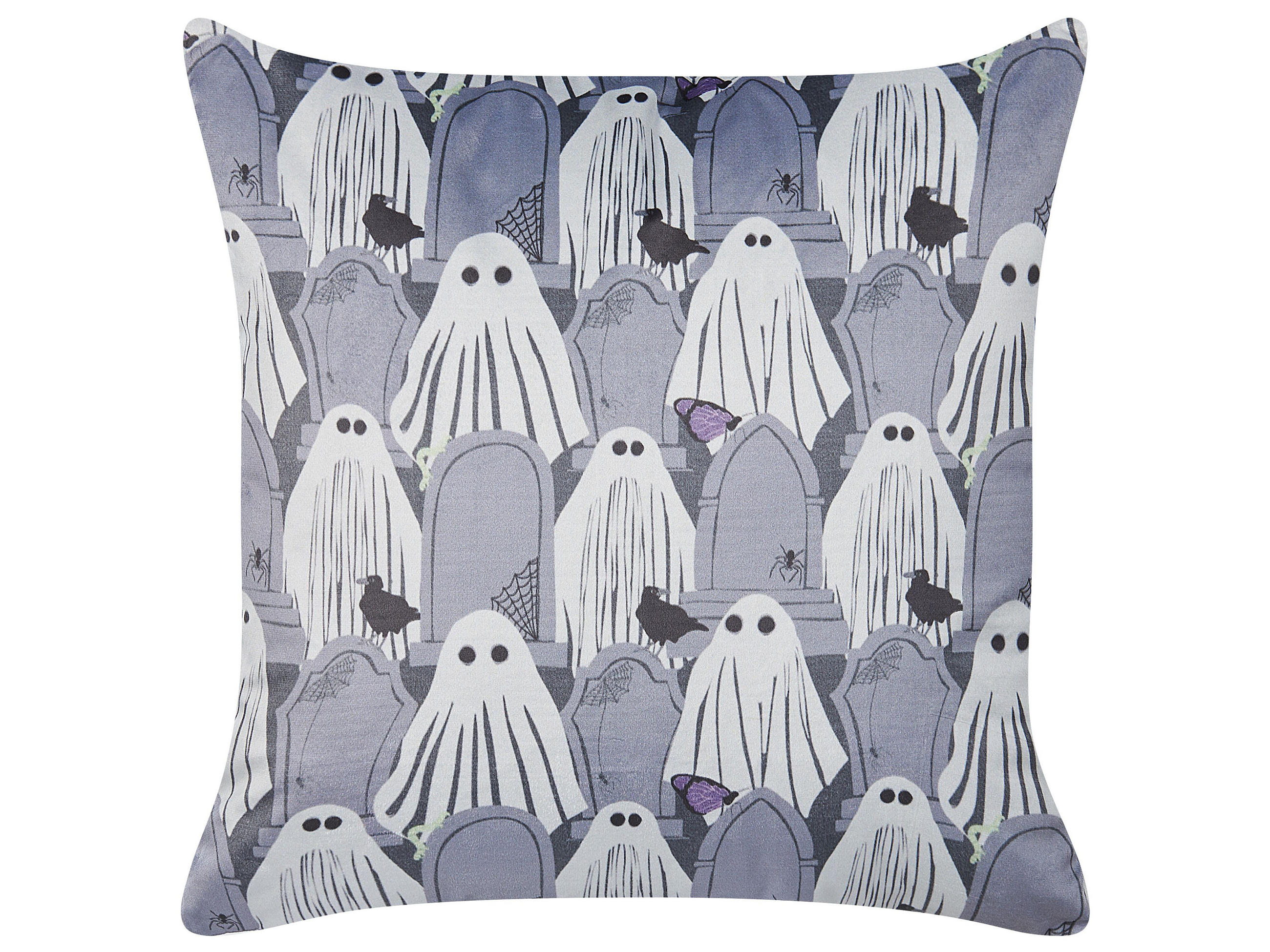 DEKOKISSEN Grau 45/45 cm Fanate - Grau, Textil (45/45cm) - Beliani