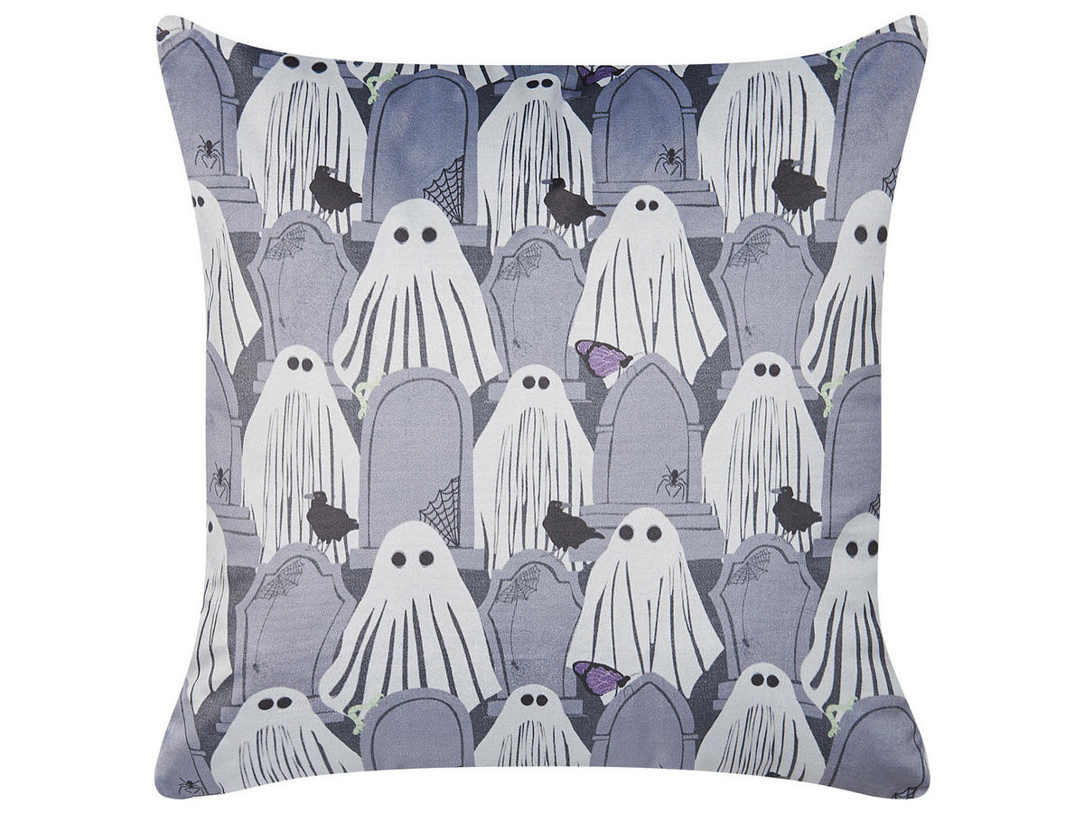 DEKOKISSEN Grau 45/45 cm Fanate - Grau, Textil (45/45cm) - Beliani