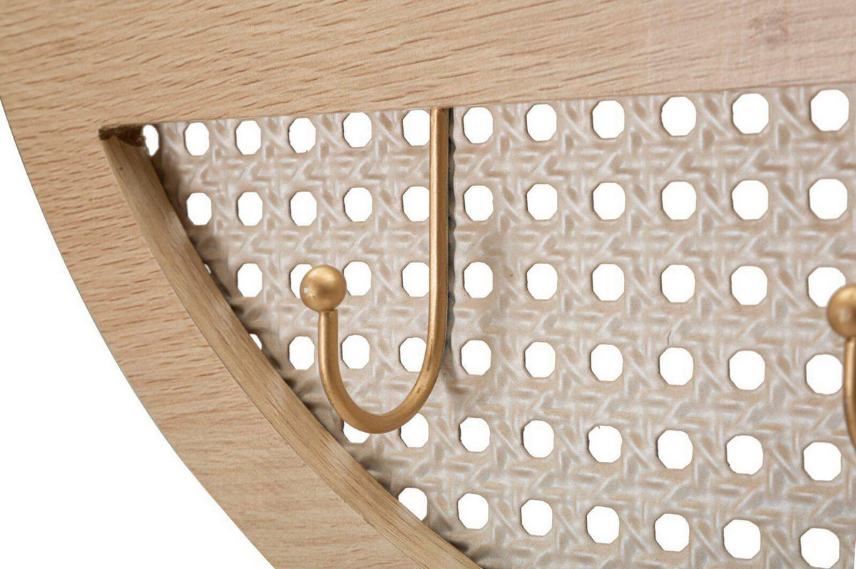 WANDSPIEGEL Fuji Ø 50 cm - Beige, Holzwerkstoff (50/50/5cm) - Mauro Ferretti