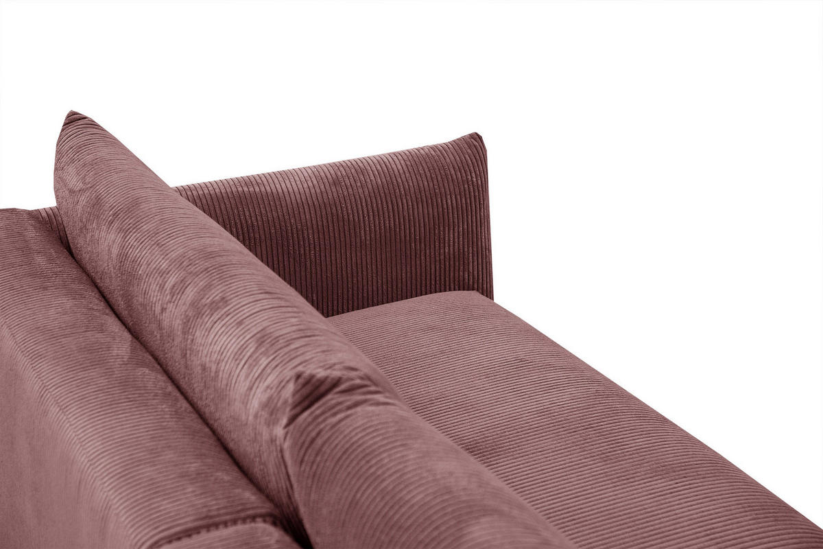 ECKSOFA TAUER 5-Sitzer, altrosa - Schwarz/Altrosa, Holzwerkstoff/Kunststoff (174/292cm) - Courtois Laville