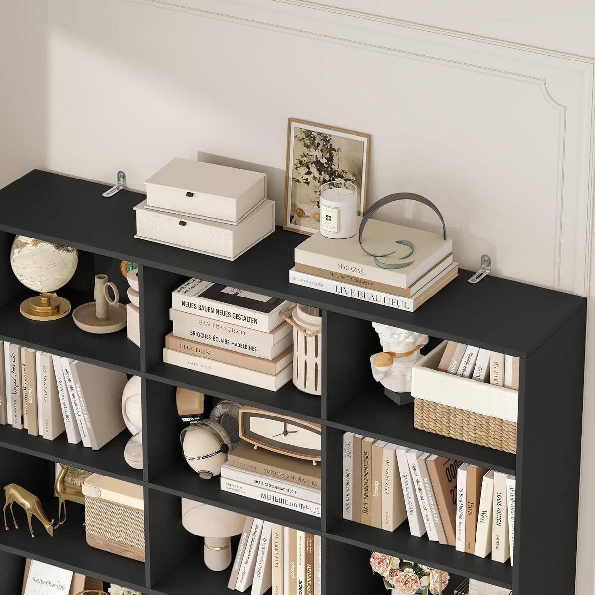 BÜCHERREGAL 209 cm schwarz - Schwarz, Holzwerkstoff (150/209/23.7cm)