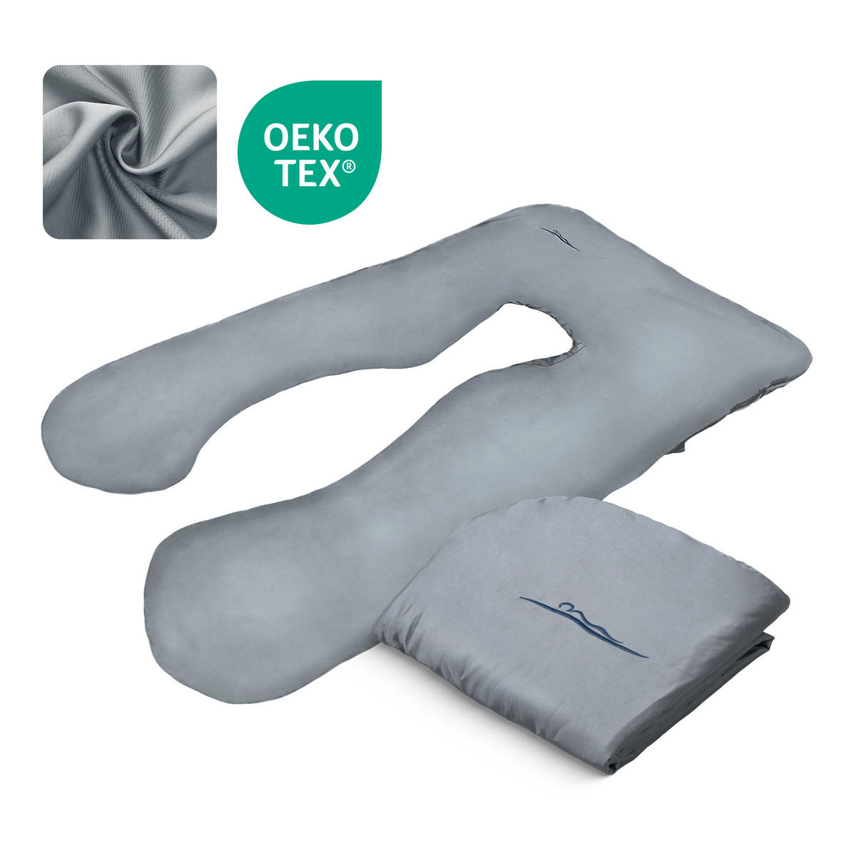 ERSATZBEZUG - Bambus (Grau) - Grau, Textil (100/150cm) - KomfortKissen
