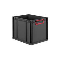 EUROBOX NextGen Color 32x30x40 cm 30 Liter Griffe rot zu, Schwarz - Rot/Schwarz, Kunststoff (30/32/40cm) - PROREGAL
