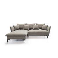 ECKSOFA SOLE Braun Plüsch-Stoff mit Schlaffunktion - Braun, Holz (258/167cm) - MASSENO