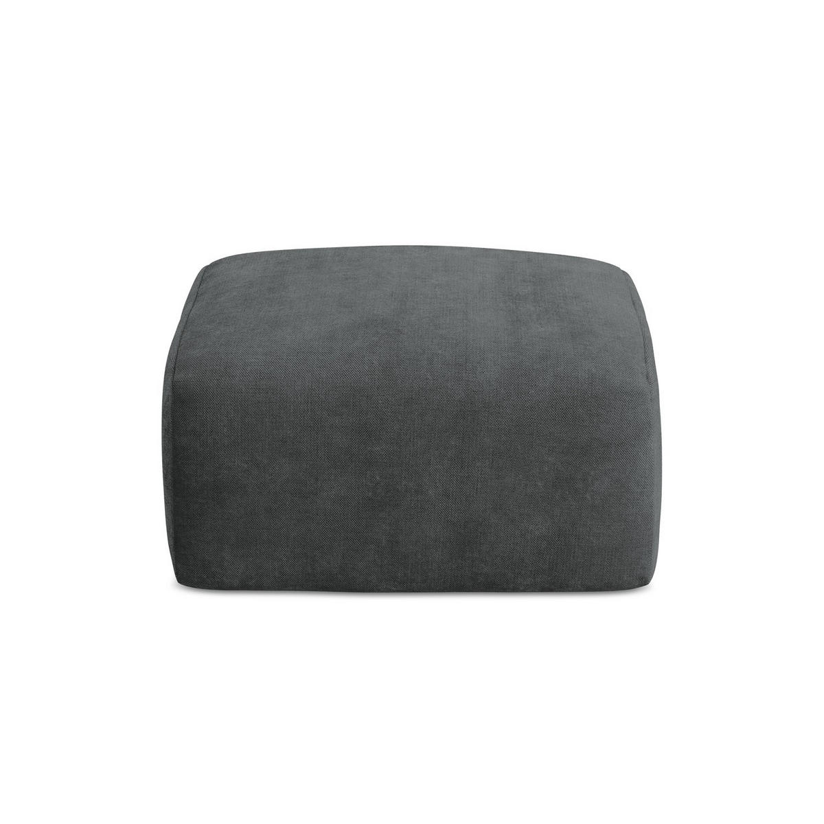 POUF Chenille Stoff Grau - Dunkelgrau/Schwarz, Holzwerkstoff/Kunststoff (65/40/65cm) - LaMiaSofa