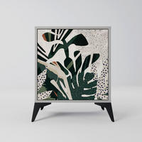 SIDEBOARD VERDURE FORMATION, Grau, 57,5x42x70,5 cm, Schwarze Metall-Sternfüße - Multicolor/Schwarz, Holzwerkstoff/Metall (57.5/70.5/42cm) - SpaceRebels