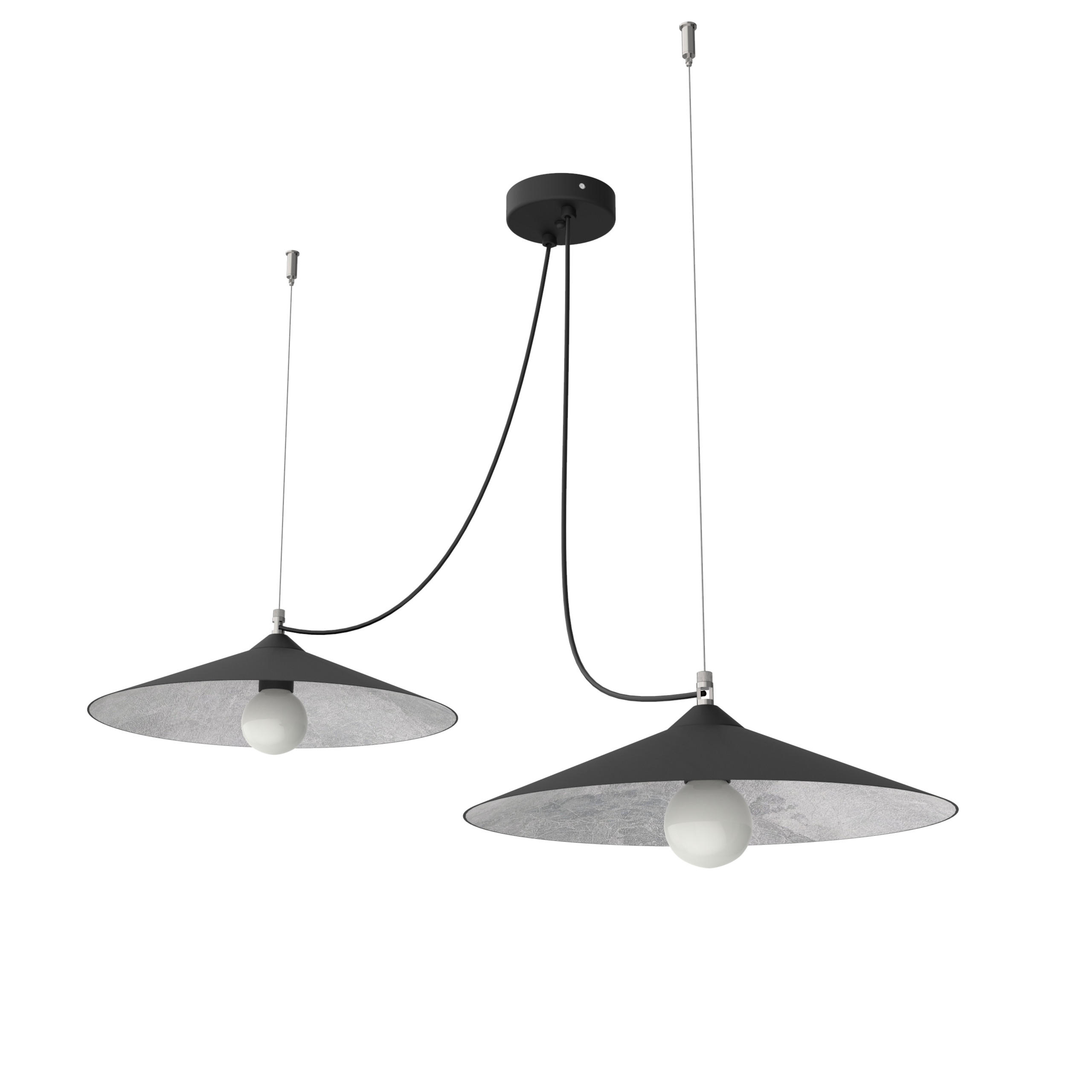 HÄNGELEUCHTE - Schwarz, Metall (40/40/9cm) - Lumicom