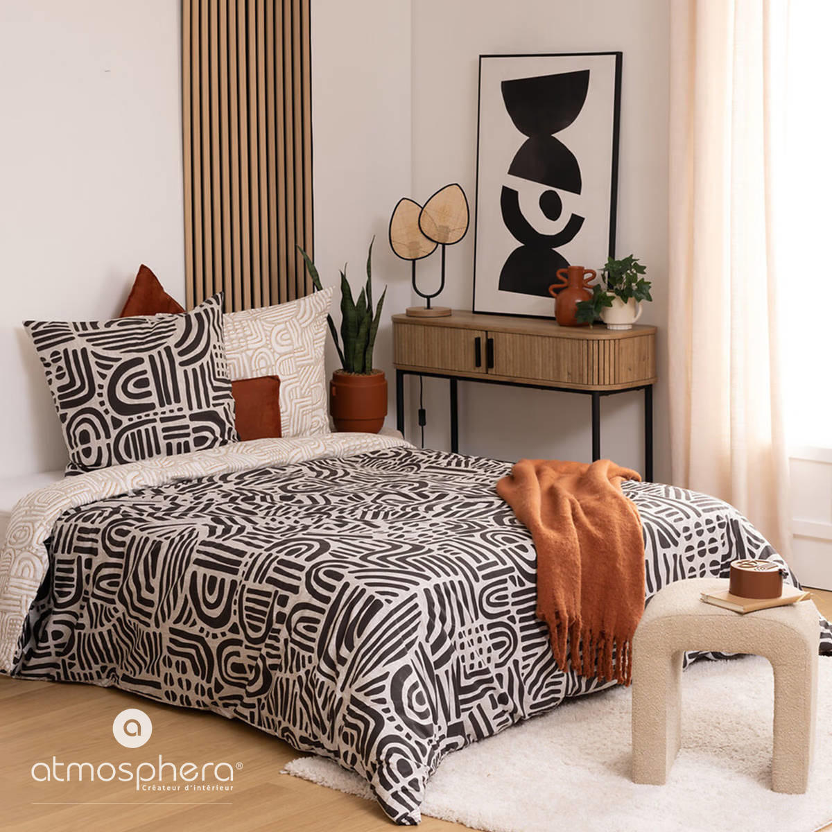 TAGESDECKE Kodi 130/180 cm - Terra cotta, Textil (130/180cm) - Atmosphera Createur d´interieur