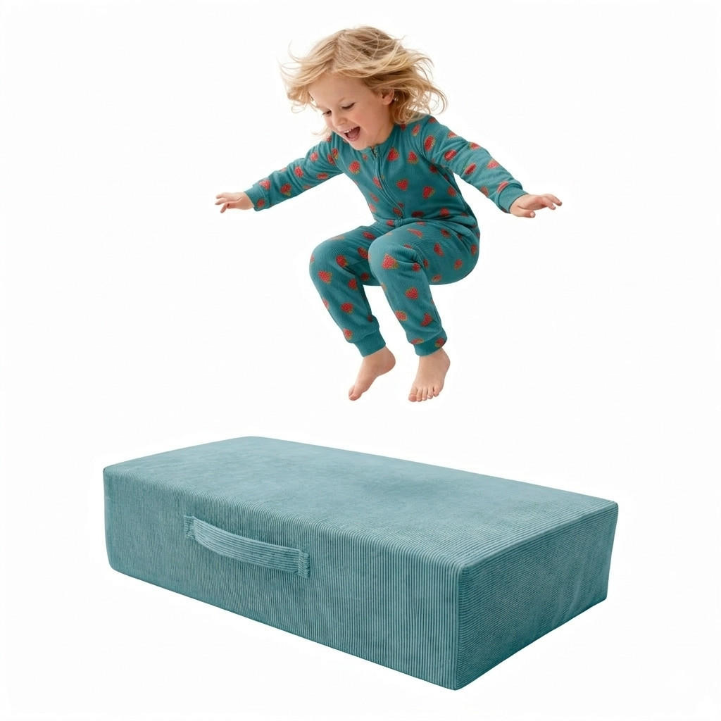 KINDER-SPRUNGKISSEN für Innenräume im Trampolin-Stil türkis - Türkis, Textil (80/24/60cm) - AngeLove