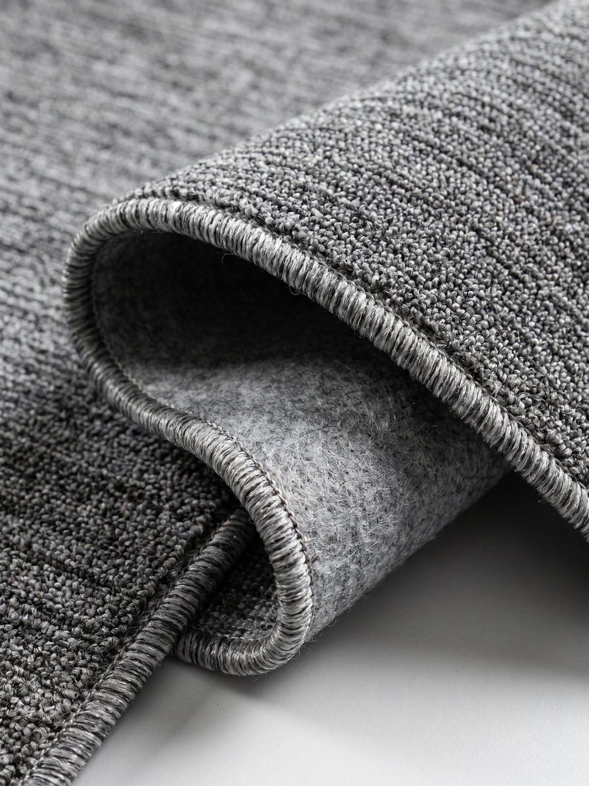 TEPPICH Kurzflor Uni Modern Waschbar Schlafzimmer Strapazierfähig Rund Grau 200x200 cm Flur – AMMER - Grau, Textil (200/200cm) - KADIMA DESIGN