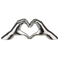 DEKOSKULPTUR Hand Heart, Keramik, Silber, H 11 cm - Silberfarben, Keramik (30/11/7cm) - Gilde