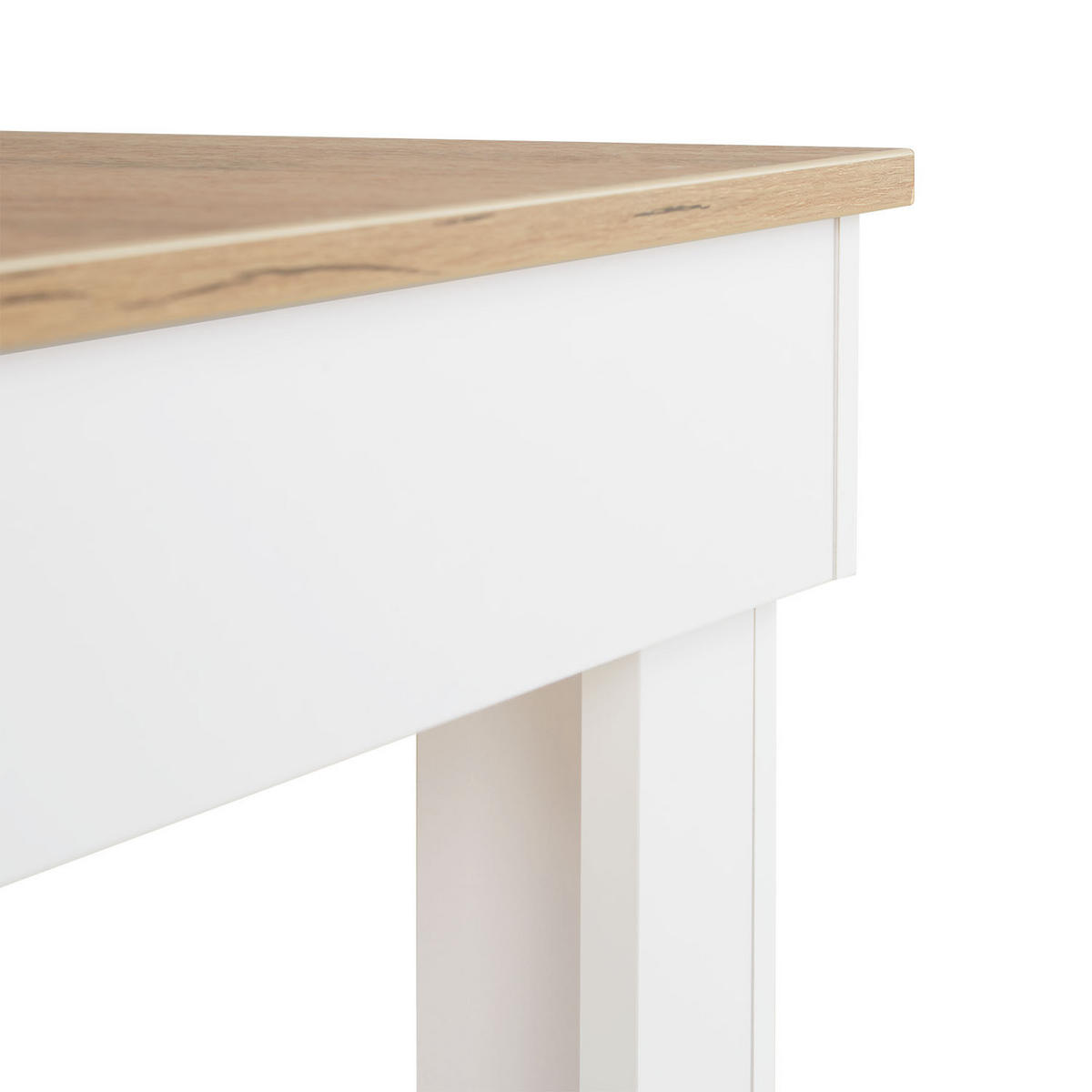 ESSTISCH in Holzwerkstoff 90/60/73 cm - Weiß/Naturfarben, Holzwerkstoff (60/90/73cm) - Homestyle4u