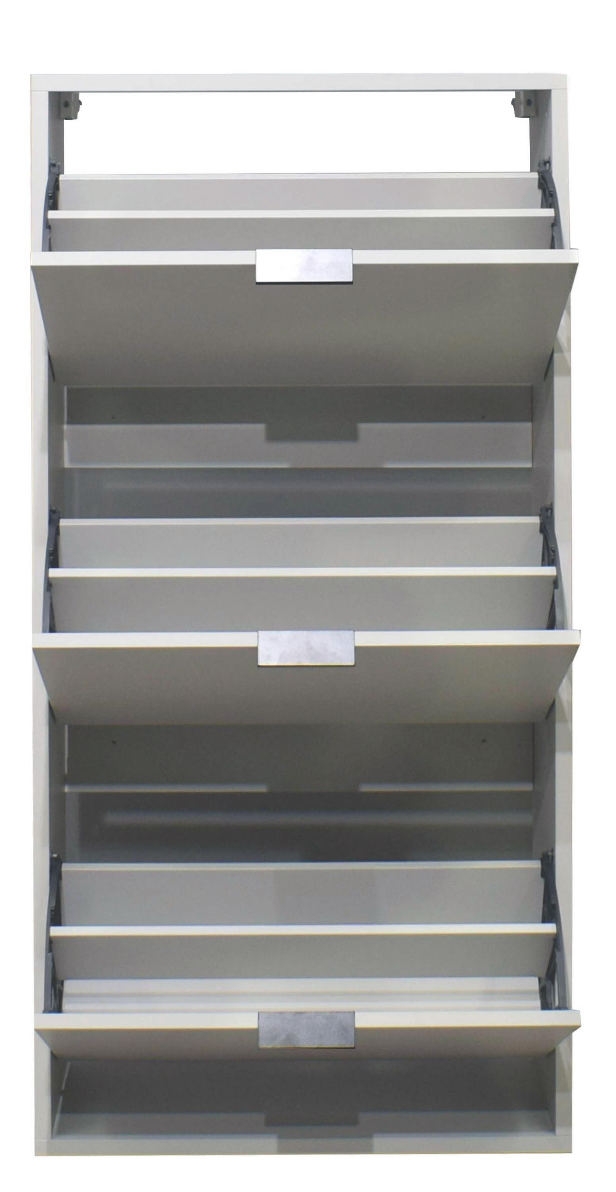 SCHUHSCHRANK Erna 61x25x126 Kreidegrau matt Lack - Hellgrau, Holzwerkstoff (61/126/25cm) - 58aufmkessel