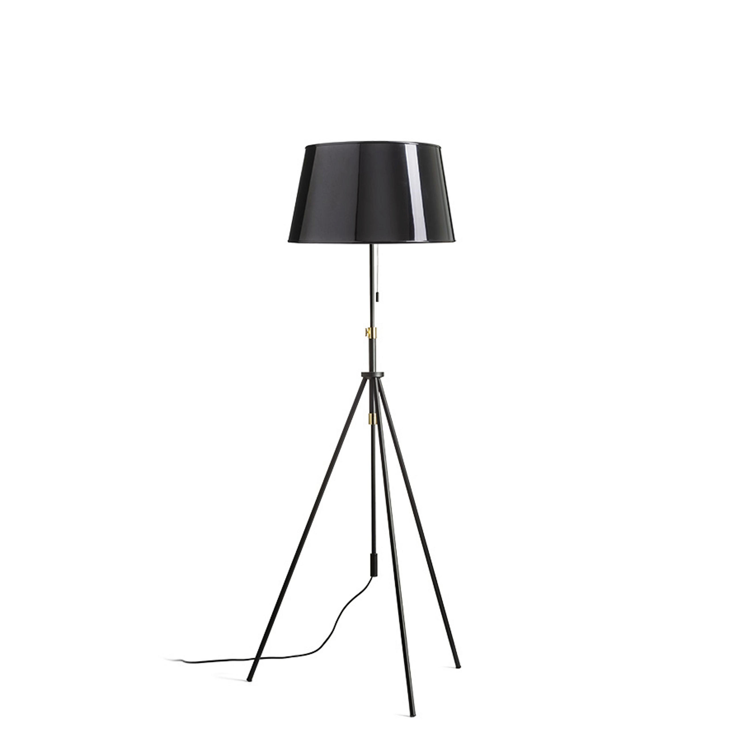 STEHLEUCHTE LUTON/RIDICK Schwarzglänzend Goldene Folie 15 W - Schwarz, Metall (45/45/177cm) - Rendl