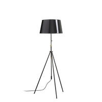 STEHLEUCHTE LUTON/RIDICK Schwarzglänzend Goldene Folie 15 W - Schwarz, Metall (45/45/177cm) - Rendl