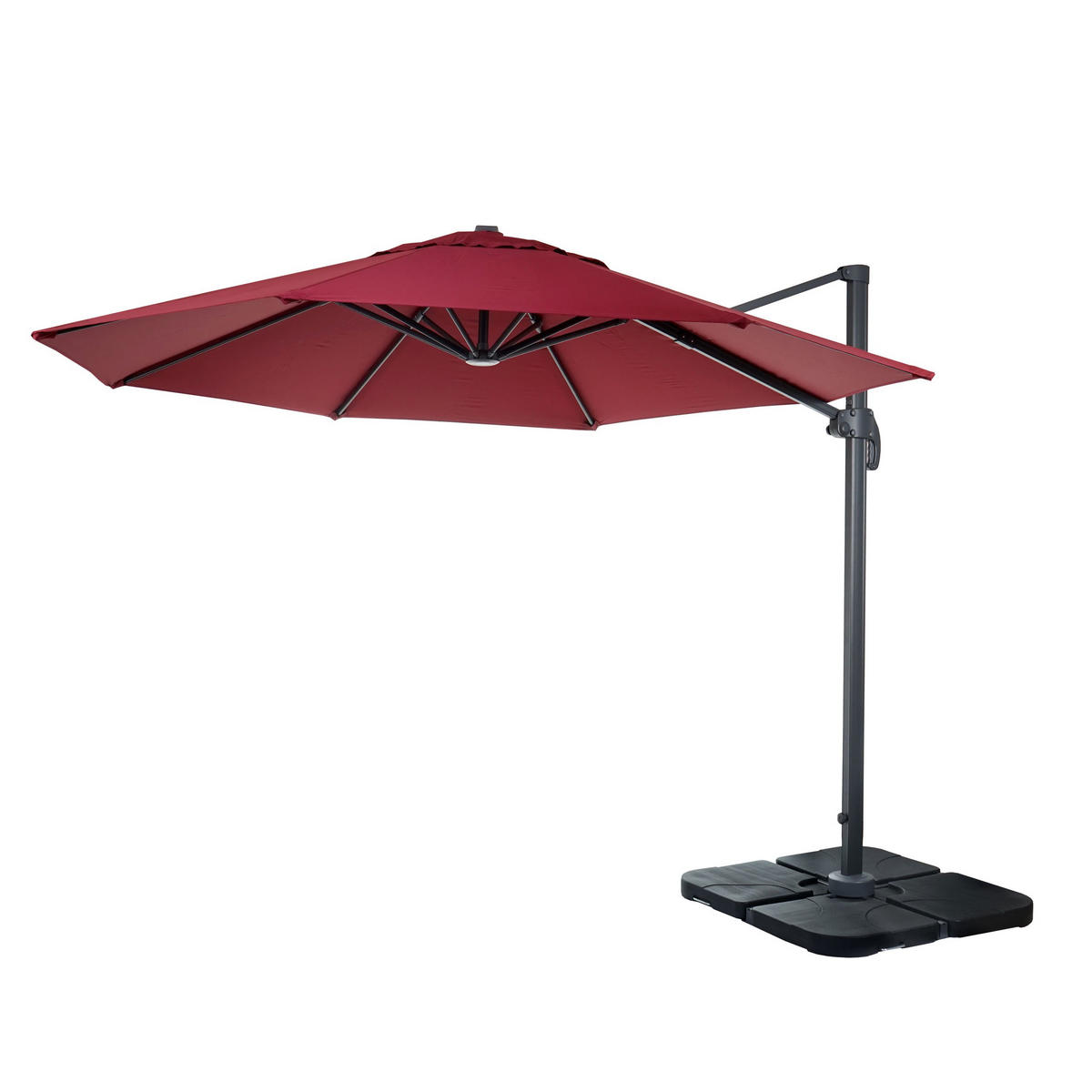 AMPELSCHIRM I RUND Bordeaux 300/300 cm - Bordeaux, Textil (320/300cm) - MCW