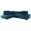 ECKSOFA Fonti, Seite: Links - Blau, Holz/Textil (253/188cm) - MIRJAN24