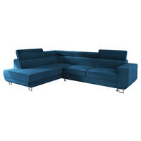 ECKSOFA Fonti, Seite: Links - Blau, Holz/Textil (253/188cm) - MIRJAN24