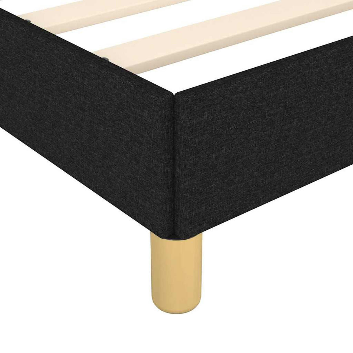 BETTGESTELL Mit Kopfteil Ohne Matratze Schwarz 90/200 Cm Stoff - Schwarz, Textil (90/200cm) - vidaXL