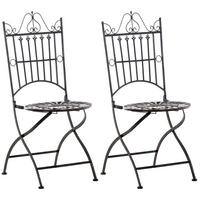 GARTENKLAPPSTUHL 2er Set Metall bronze - Bronzefarben, Metall (39/94/53cm) - CLP