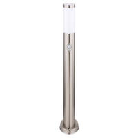 STEHLEUCHTE Edelstahl Silber mit Bewegungsmelder - Silberfarben, Metall (7.6/11/80cm)