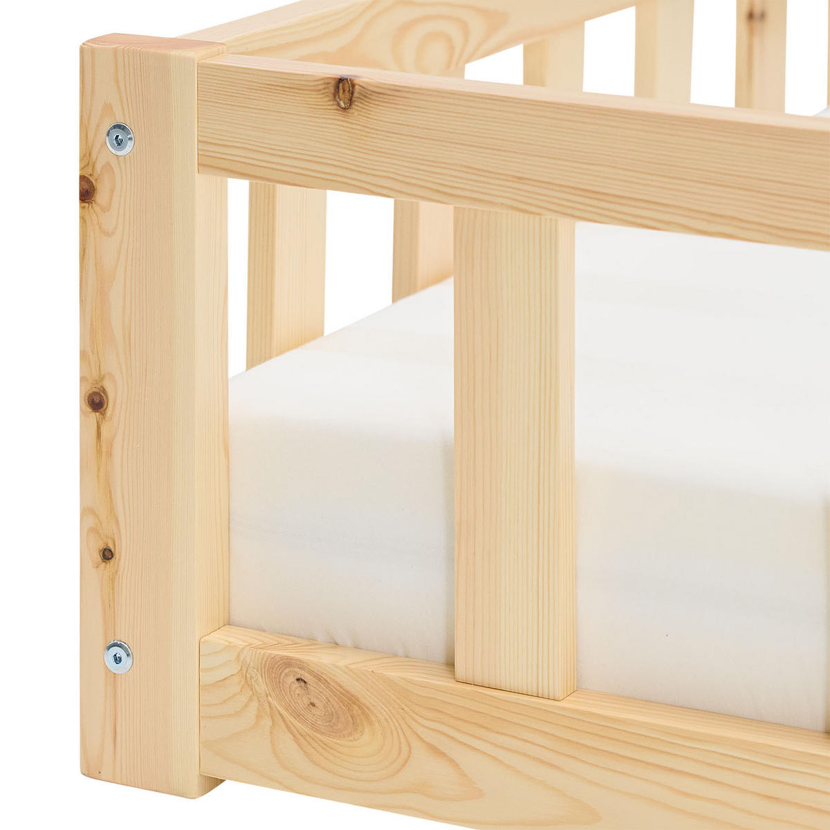 BODENBETT 120x200 cm Natur mit Lattenrost - Naturfarben, Holz (120/200cm) - Homestyle4u