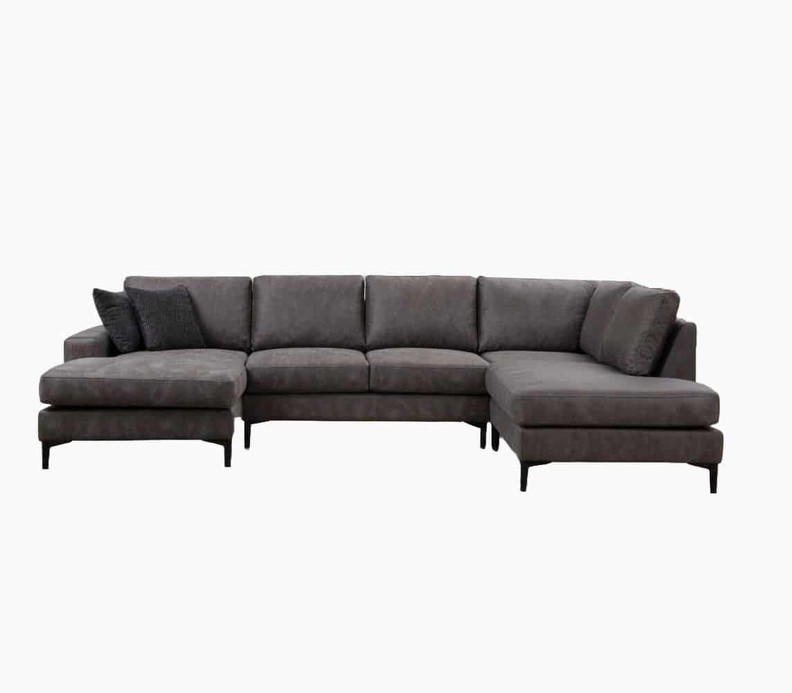 myHomelando Wohnlandschaft Anthrazit 200x90x314 cm