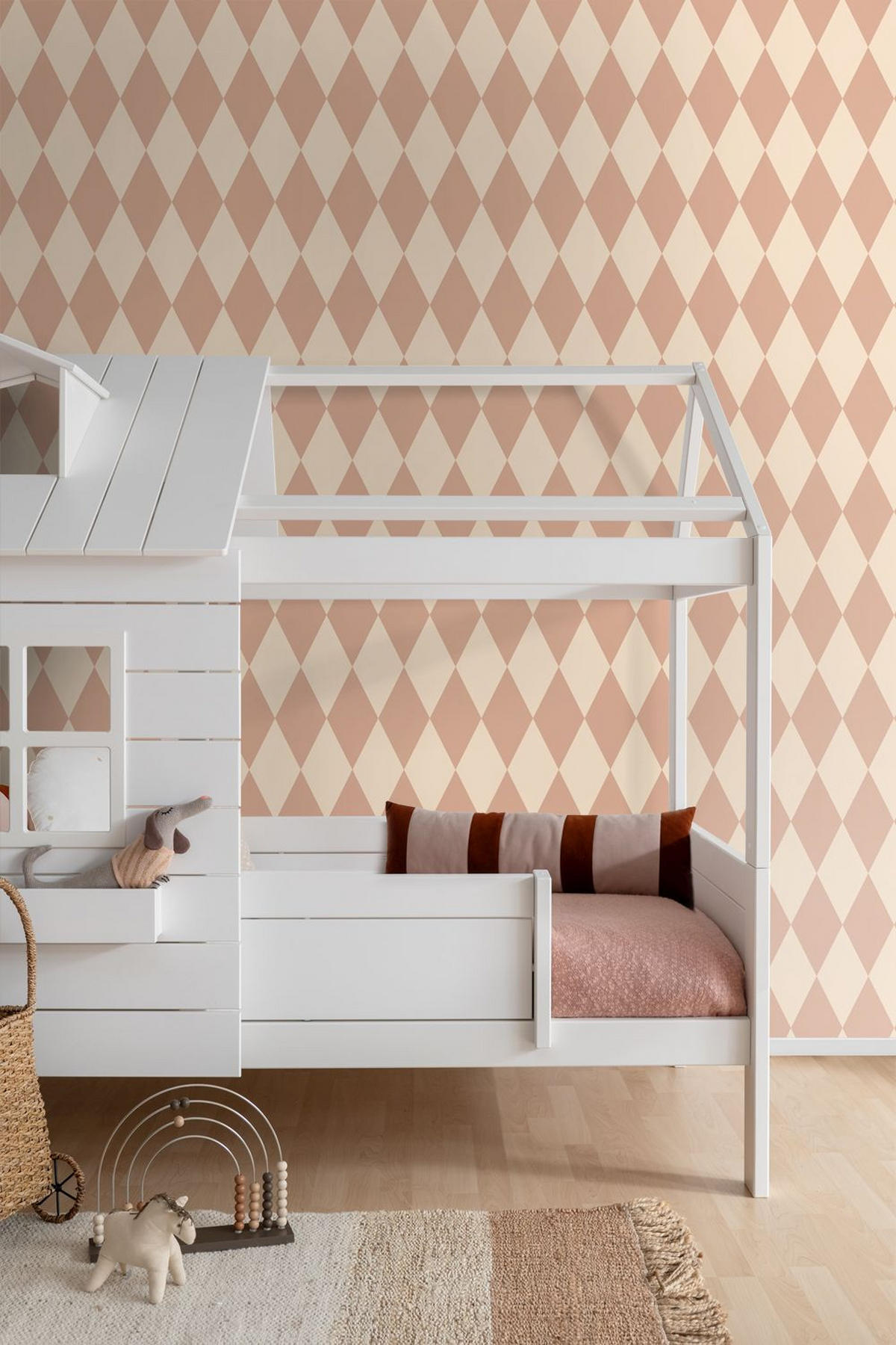 TAPETE Karomuster 50 x 900 cm - Pink, Papier (50/900cm) - ESTAhome
