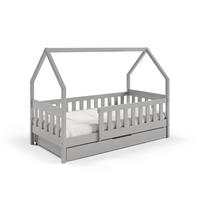 KINDERBETT BELLA mit Bettkasten 80x160 cm Hellgrau - Hellgrau, Holz (80/160cm) - MASSENO