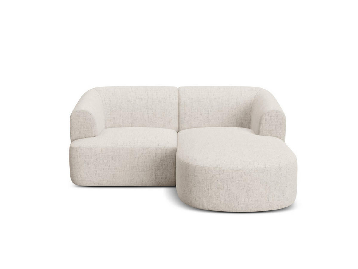 MODULARES-ECKSOFA rechts Campi aus strukturiertem Stoff leichtes beige 3 Sitzplätze - Creme, Textil (156/180cm) - Cosmopolitan Design