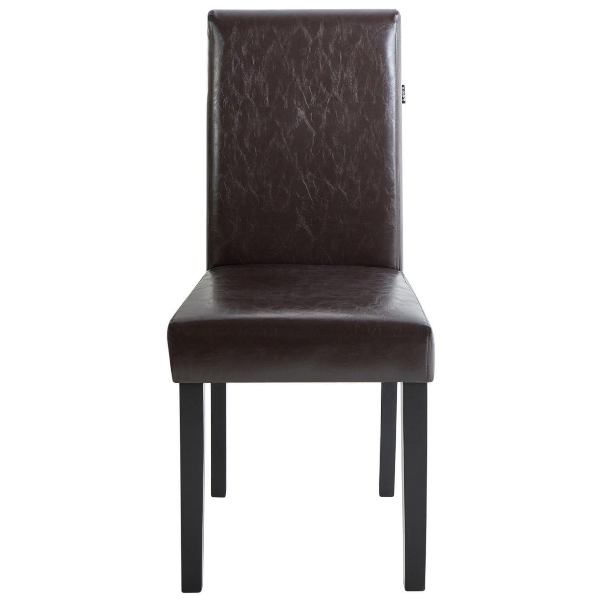 ÉTKEZŐSZÉK 2 darabos Szett Műbőr Sötétbarna Broadway - barna, textil/fa (42/93/59cm) - Beliani