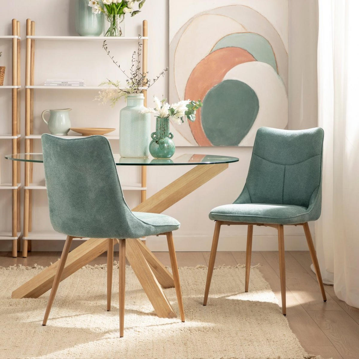 ESSZIMMERSTUHL Selma Grün 46 cm x 85 cm - Grün, Textil (46/85/62cm)