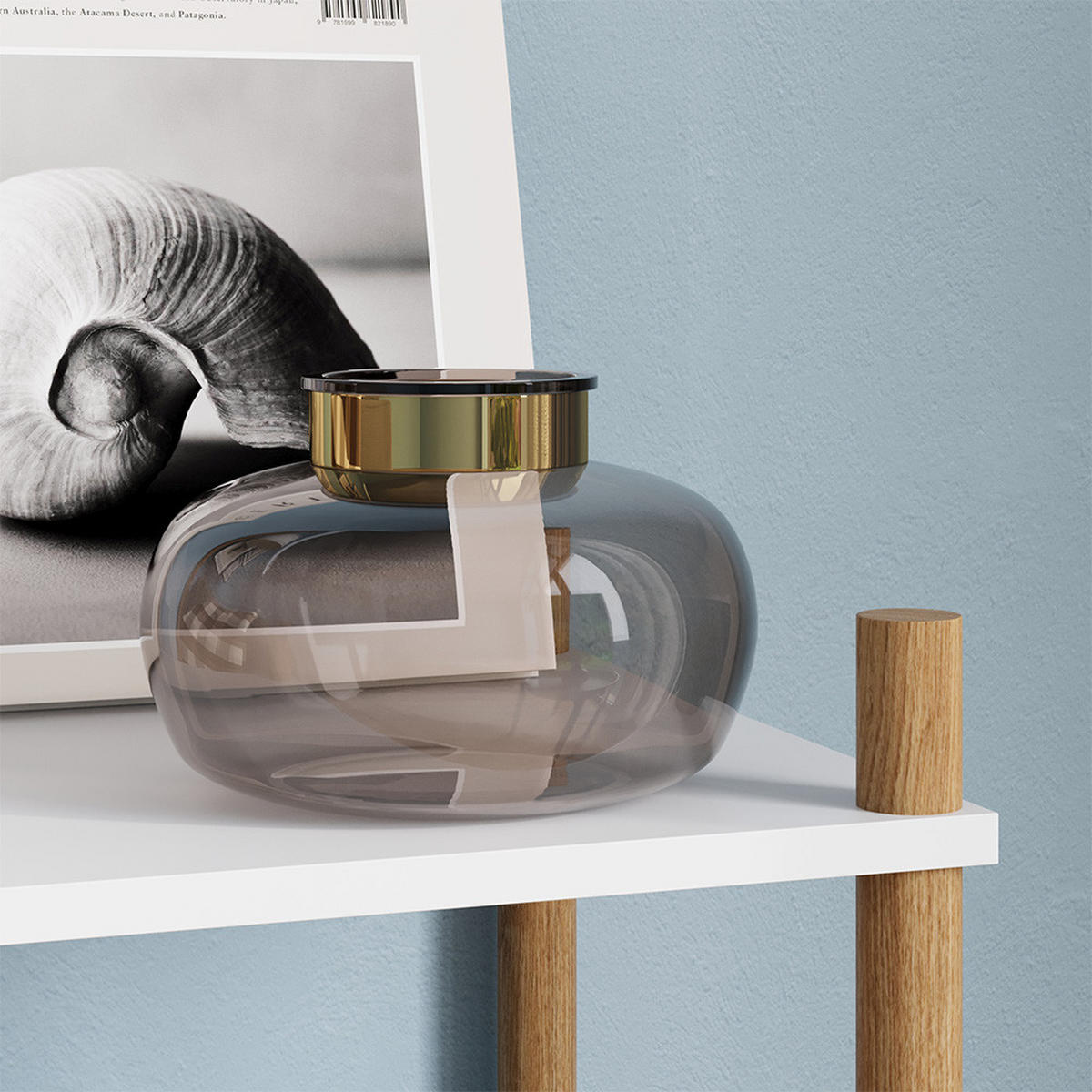 ROHOVÁ POLICE Bivio Bílá/borovice - bílá, kompozitní dřevo (30/72/30cm) - Vicco