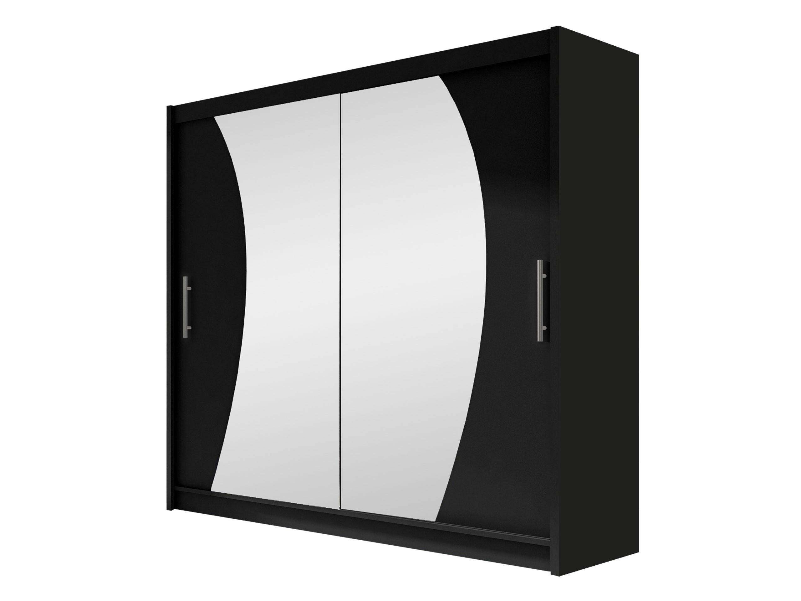KLEIDERSCHRANK London IX - Silberfarben/Schwarz, Holzwerkstoff/Kunststoff (180/215/58cm) - MIRJAN24