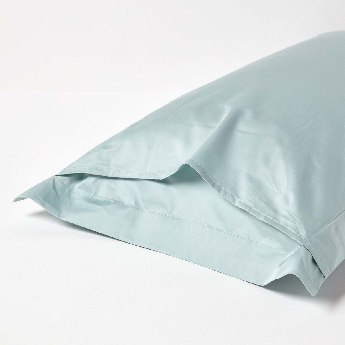 BIO-KISSENBEZUG Satin mit Stehsaum, Fadendichte 400 - Hellblau, Textil (48/74cm) - Homescapes