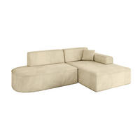 ECKSOFA Ottomane Rechts IREA-L1-v3 - 232x165x77 cm Beige - Taupe, Holzwerkstoff/Textil (232/165cm) - ALTDECOR