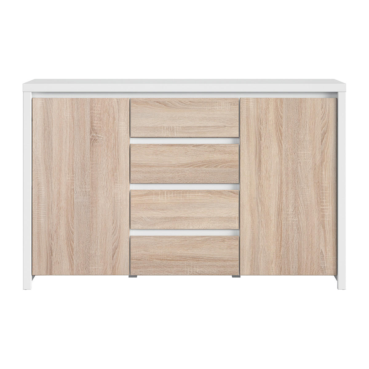 KOMODA Soren Drvo i bijelo - bijela, drvni materijal (143.5/92/40.5cm) - Petits-meubles