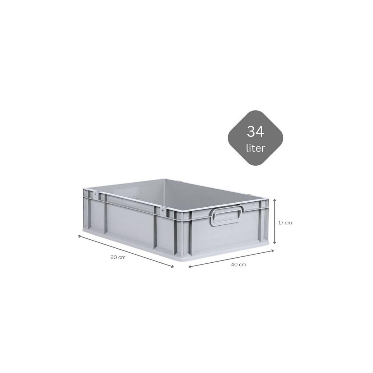 EUROBOX 5x Nextgen Economy Mit Auflagedeckel Grau/Blau Griffe Geschlossen 34 Liter - Blau, Kunststoff (40/17/60cm) - PROREGAL