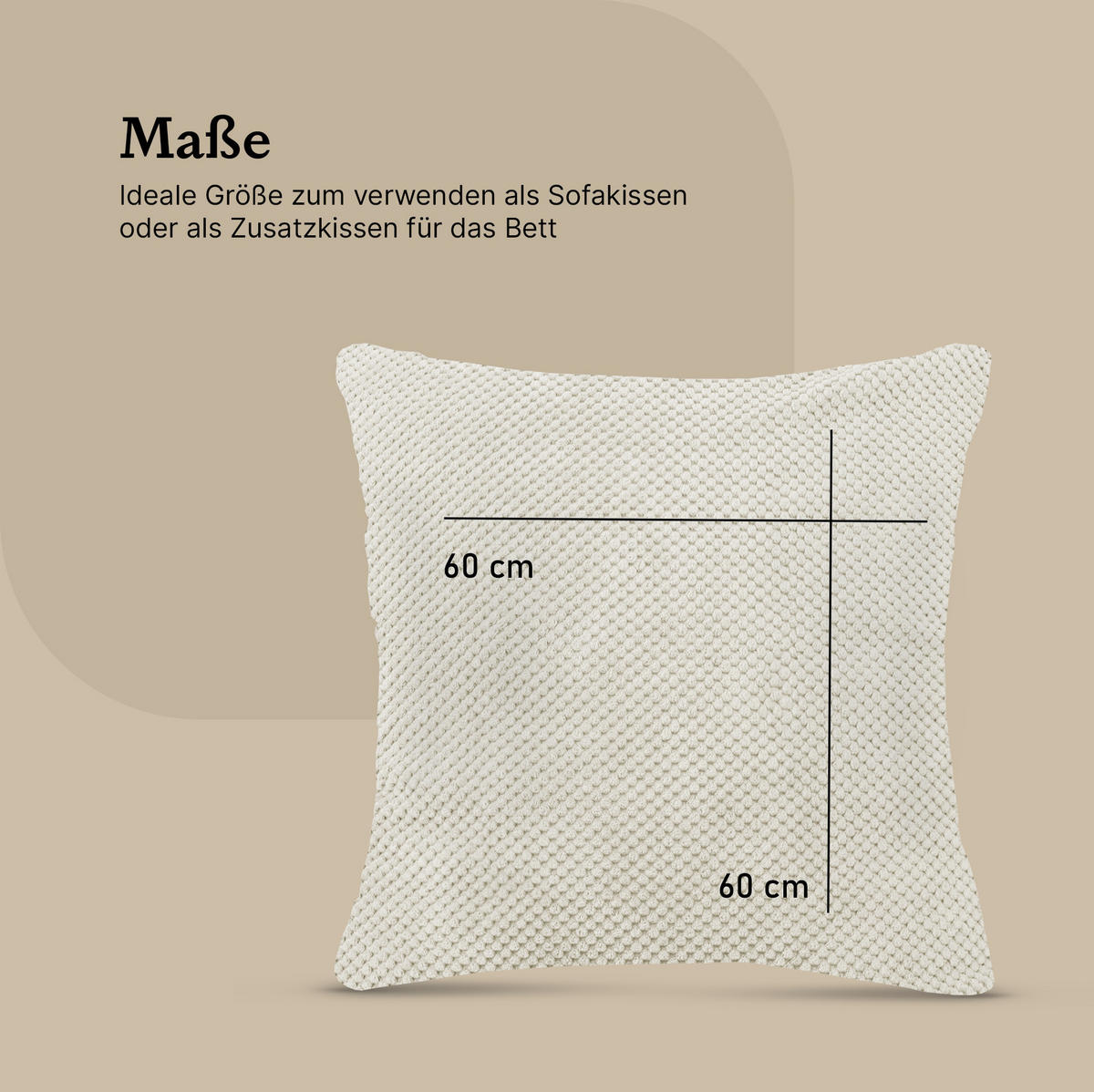 KISSENHÜLLE "Bubble" 60 cm x 60 cm in 3 Farben Offwhite - Weiß, Textil (60/60cm) - Bestlivings