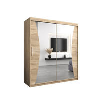 SCHWEBETÜRENSCHRANK 200/180/62 2-türig - Silberfarben/Sonoma Eiche, Holz/Kunststoff (180/200/62cm) - Abiks Möbel