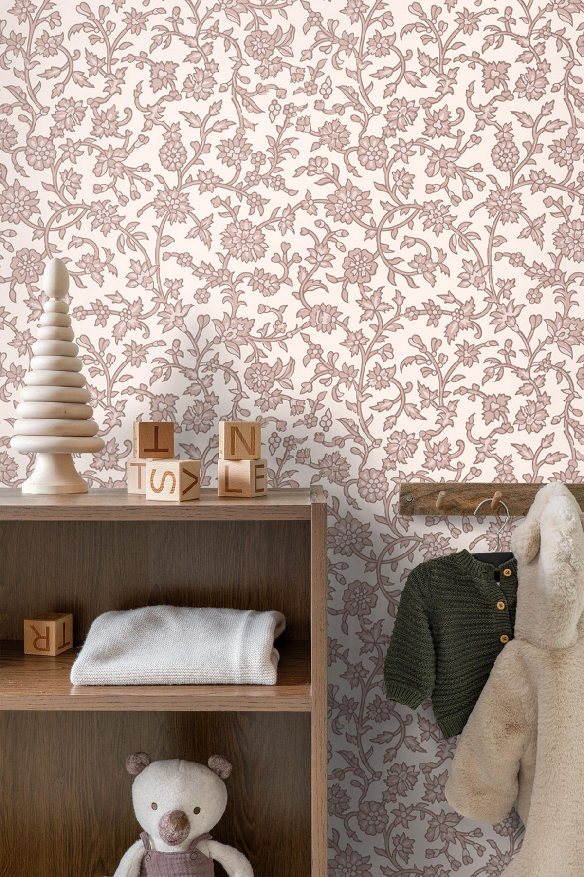 TAPETE Blumenmuster 50 x 900 cm - Pink, Papier (50/900cm) - ESTAhome