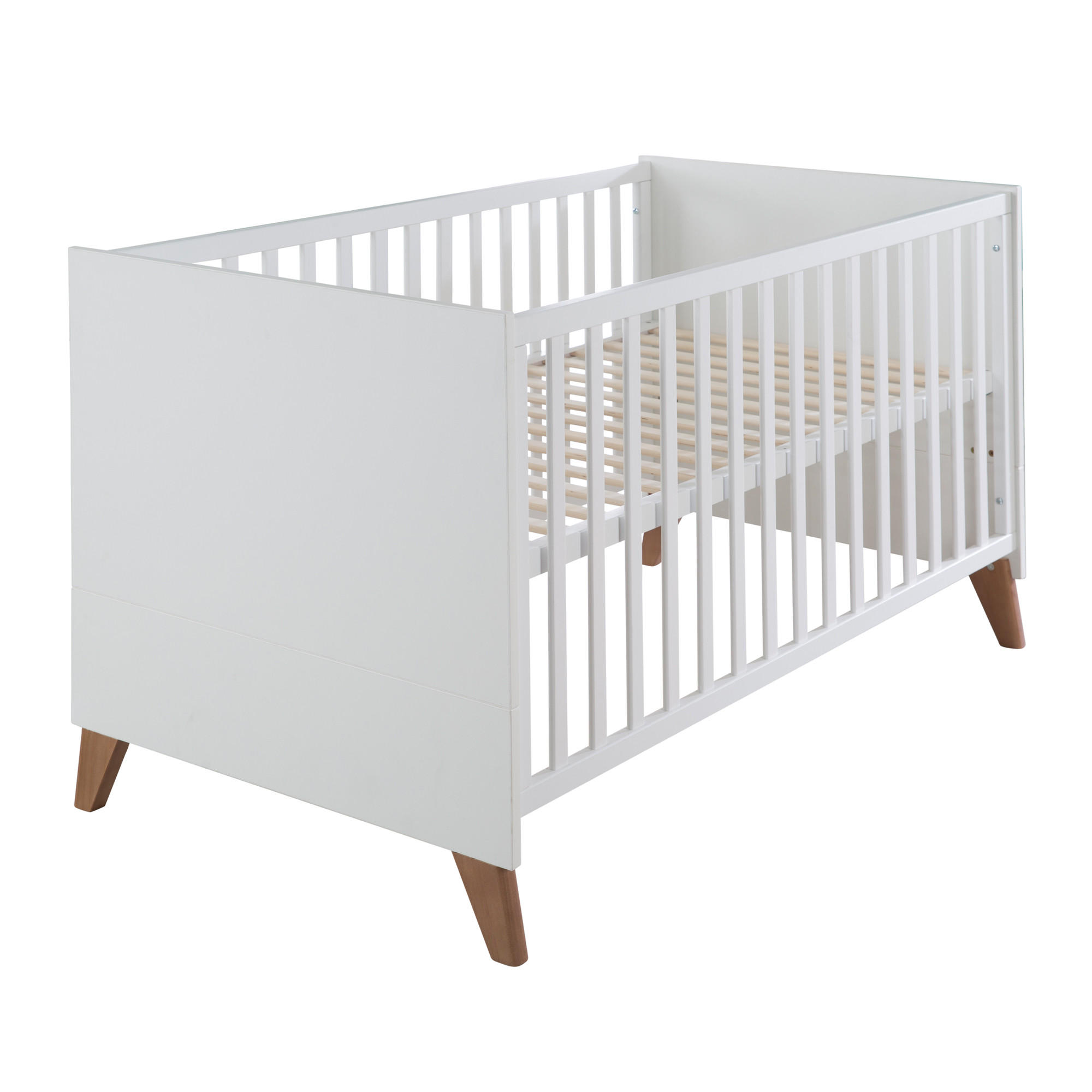 BABYBETT Lennie 70 x 140 cm - Eichefarben/Weiß, Eichenholz/Holzwerkstoff (70/140cm) - Roba