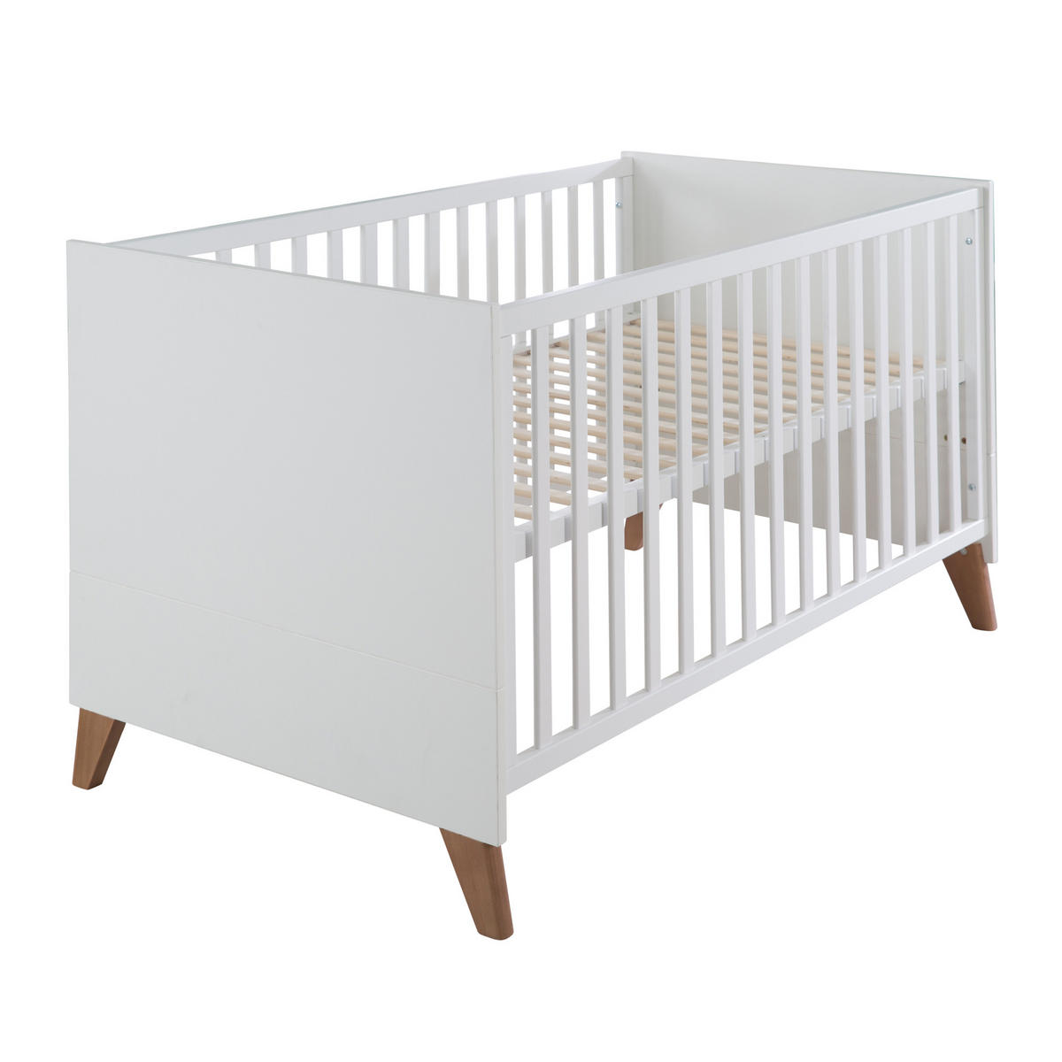 BABYBETT Lennie 70 x 140 cm - Eichefarben/Weiß, Eichenholz/Holzwerkstoff (70/140cm) - Roba